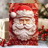 3D Gedetailleerde Kerstman Kerstmis Feestdagen Kaart