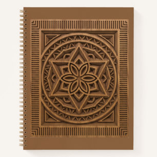 3D gelaagde geometrische mandala houtgesneden jour Notitieboek