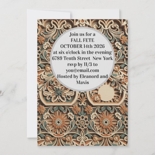 3D Gelagde Papiersnede Boho Wildflower Uitnodiging (Voorkant)