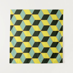 3D geometrisch naadloos patroon met c Wandkleed