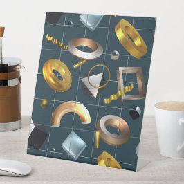 3D geometrisch patroon Reclamebord Met Voetstuk