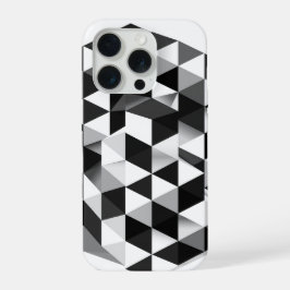 3D Geometrische Kubus Monochroom Illusie Patroon iPhone 15 Pro Hoesje
