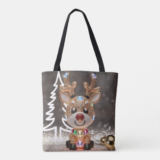 3D gestileerde Rudolph Canvas tas kerstrendier (Achterkant)