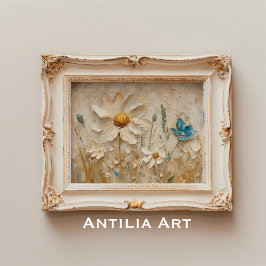 3D Getextureerde Wildflowers Schilderen Spring Flo Poster