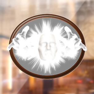 3D Ghost Coming Out of Mirror Halloween Raamsticker