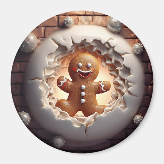3D Gingerbread Man Magneet (Voorkant)