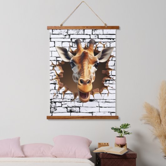 3D Giraffe Wall Break Art – Realistic Safari Hangend Wandkleed (Slaapkamer)