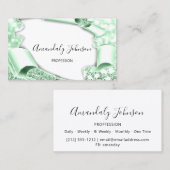 3D Glitter Makeup Event Planner Mint Green Visitekaartje (Voorkant / Achterkant)
