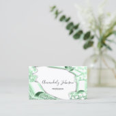 3D Glitter Makeup Event Planner Mint Green Visitekaartje (Staand voorkant)