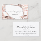 3D Glitter Makeup Event Planner Roos Blush Glam Visitekaartje (Voorkant / Achterkant)