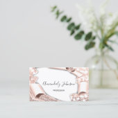 3D Glitter Makeup Event Planner Roos Blush Glam Visitekaartje (Staand voorkant)