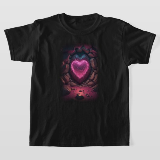 3D gloeiend hart diep van binnen T-shirt (Laagn)