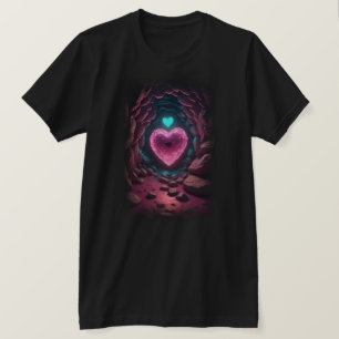 3D gloeiend hart diep van binnen T-shirt