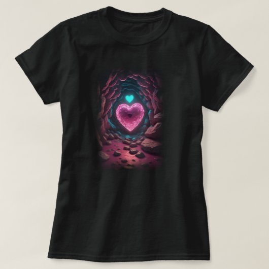 3D gloeiend hart diep van binnen T-shirt (Design voorkant)