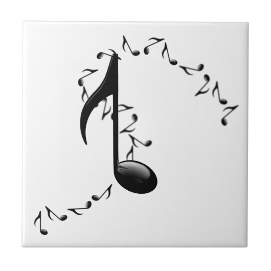 3D Glossy Music Note Tile Tegeltje (Voorkant)