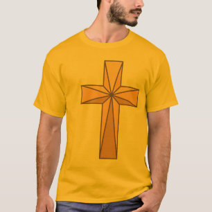 3D Gold Cross - Mannen - korte hoes Shirt