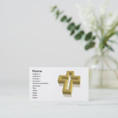 3D Gold Cross Visitekaartje (Staand voorkant)