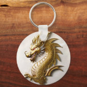 3D Gold Dragon Embleem Sleutelhanger (Achterkant)
