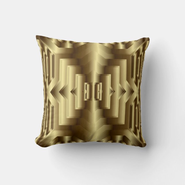 3D Gold Geometric Luxury Seamless Pattern Kussen (Voorkant)