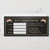 3D Gold Lips Beauty Salon Floral Gift Certificate (Achterkant)