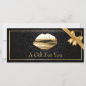 3D Gold Lips Makeup Artist Floral Gift Certificate (Voorkant)