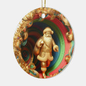 3d Gouden Kerstman Keramisch Ornament (Links)