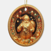 3d gouden Kerstman Keramisch Ornament (Links)
