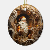 3d Gouden Kerstman Keramisch Ornament (Links)
