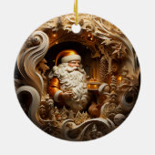 3d Gouden Kerstman Keramisch Ornament (Achterkant)