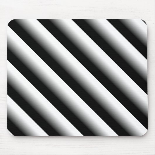 3D Gradient Black, Gray and White Stripe Muismat (Voorkant)