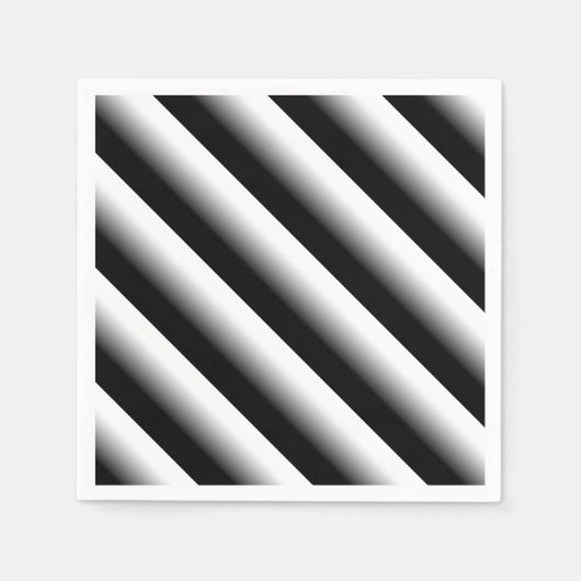 3D Gradient Black, Gray and White Stripe Servet (Voorkant)