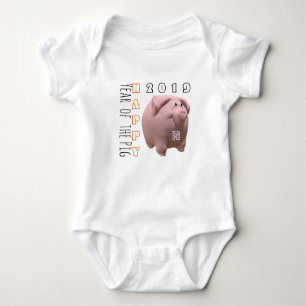 3D Grappig Varken Chinees Nieuwjaar 2019 Baby B 2 Romper