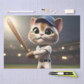 3D grappige honkbalkat, Tissuepapier (Craft)