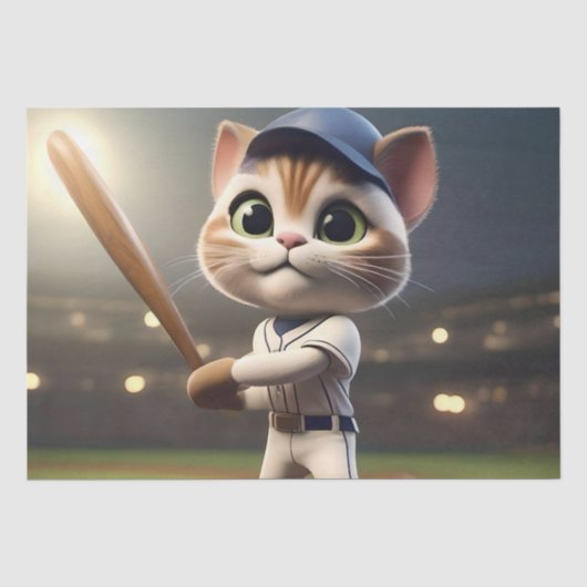 3D grappige honkbalkat, Tissuepapier (Voorkant)