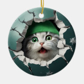 3D grappige kat Keramisch Ornament (Voorkant)