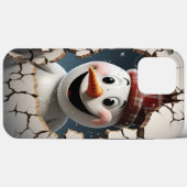 3d Grappige Sneeuwman Kerstmis Case-Mate iPhone Case (Achterkant (horizontaal))