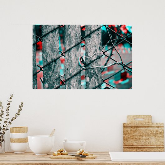 3D Graveyard Fence Poster (Keuken)