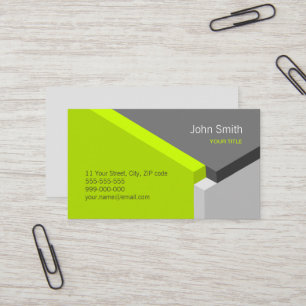 3D Green Grey Geometry Architect visitekaartje