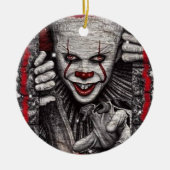 3D griezelige clown kerst Keramisch Ornament (Voorkant)
