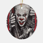 3D griezelige clown kerst Keramisch Ornament (Links)