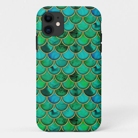 3D groene schalen met goud Case-Mate iPhone Case (Achterkant)