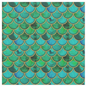 3D groene schalen met goud Stof