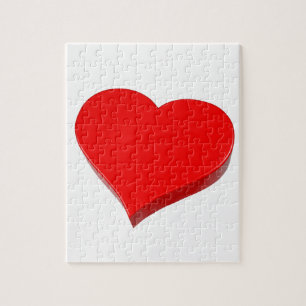 3D Groot Rood Hart Legpuzzel