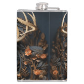 3d grote gewei bok hert monogram rustiek heupfles (Achterkant)