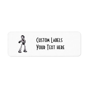 3D Halftone Sci-Fi Robot Guy Dancing Etiket