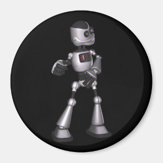 3D Halftone Sci-Fi Robot Guy Dancing Magneet