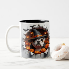 3D Halloween Dog Bal Halloween Mugs, Tea, Coffee Tweekleurige Koffiemok
