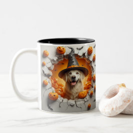 3D Halloween Dog Bal Halloween Mugs, Tea, Coffee Tweekleurige Koffiemok