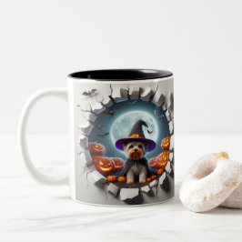 3D Halloween Dog Bal Halloween Mugs, Tea, Coffee Tweekleurige Koffiemok