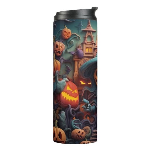 3d Halloween pompoen eng Thermosbeker (Gedraaid links)